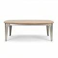 Eettafel van hout met stalen poten 120 x 60 x 45cm naturel bruin