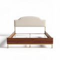 Bed met houten frame en stofferen hoofdbord 200 x 160 x 100 cm