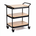Keukenwagen met 3 planken van bamboe en staal 90 x 40 x 80cm